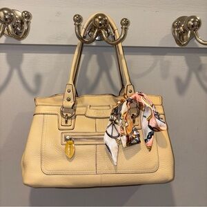 Coach Vintage Champagne Penelope Pebble Leather Satchel with Ruffle